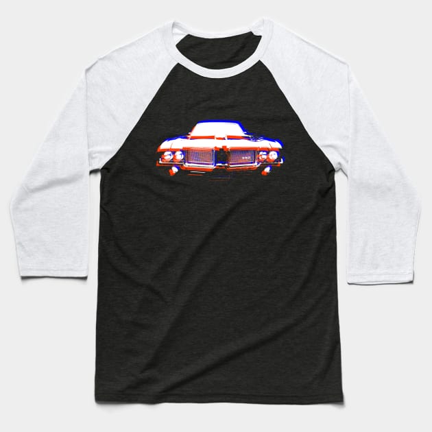 Oldsmobile 442 1970s classic muscle car monoblock red white blue Baseball T-Shirt by soitwouldseem